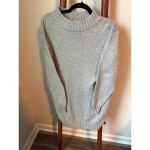 Abound Women's Light Gray Mock Neck Oversized Tunic Sweater Size S Minimalist